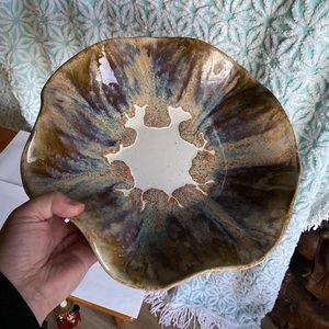 Vintage Pottery‎ bowl large handmade signed catch all table decor